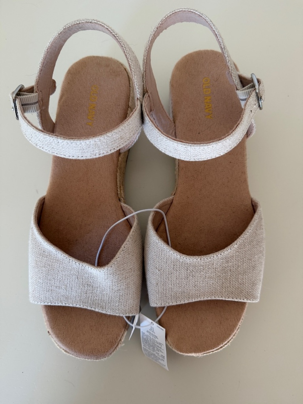Old Navy Light Beige Linen Espadrille Slingback Sandals - Light Beige